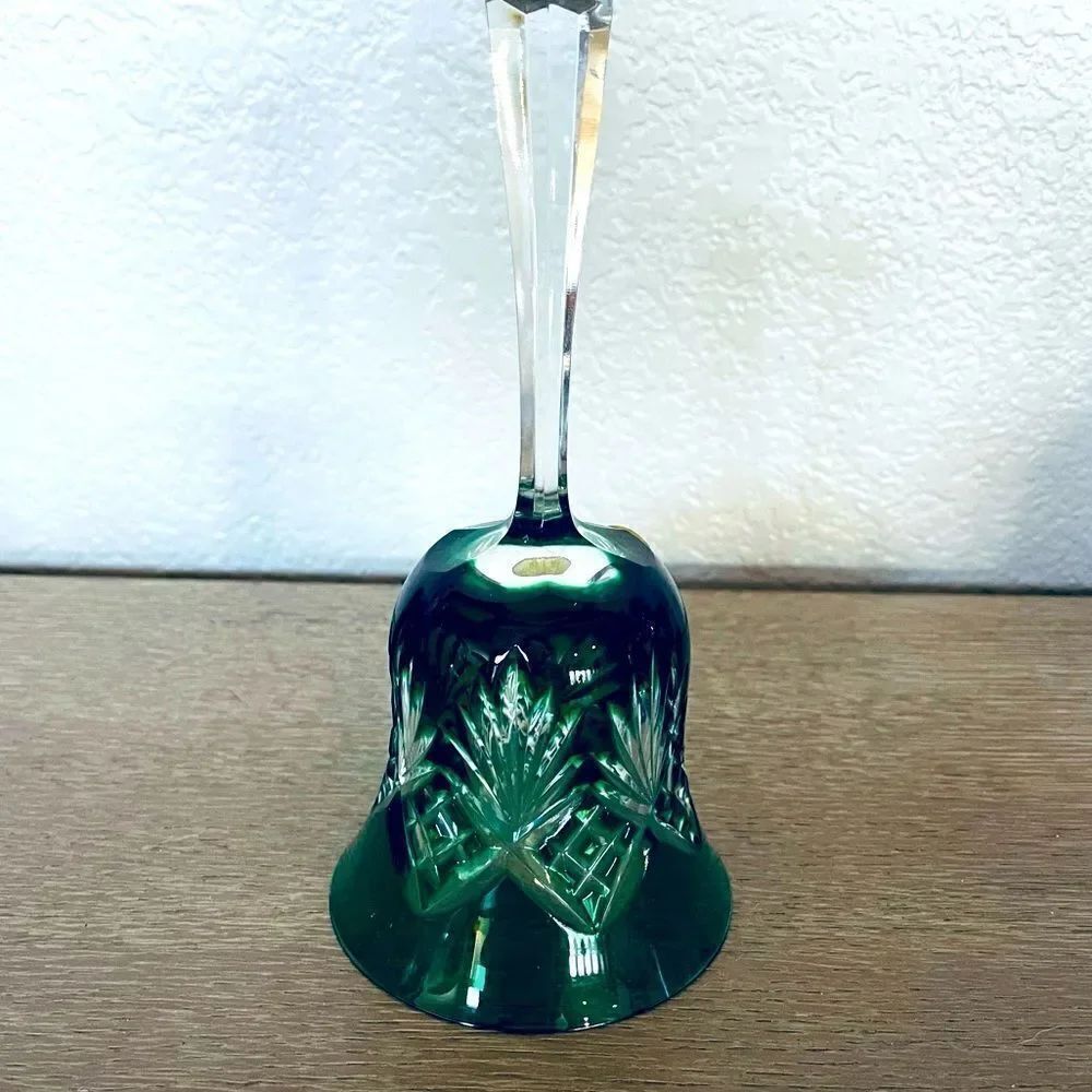 Hungarian Crystal Green Glass Bell